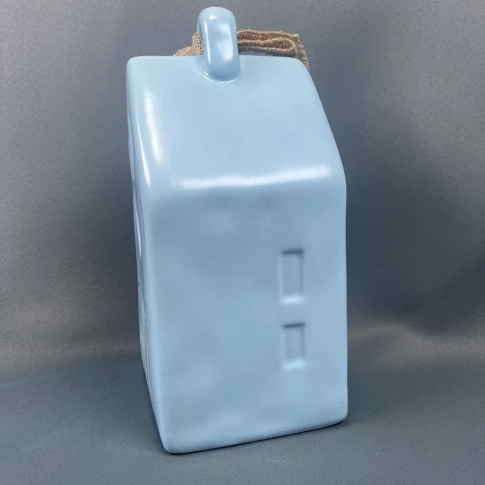 RAE DUNN Bird House Teal Blue TWEET Artisan Collection By‎ Magenta Ceramic